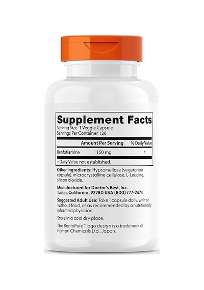 Benfotiamine 150 Mg With Benfopure, 120 Kapsül , Supports Glycemic Balance & Metabolic Response
