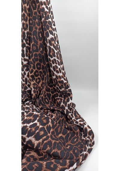 Leopar Desenli Viskon Kumaş