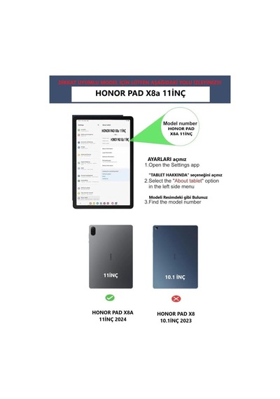 Honor Pad X8b X8a 11inç İle Uyumlu Tablet Nano Ekran Koruyucu Honor X8/x8 Pro Değildir