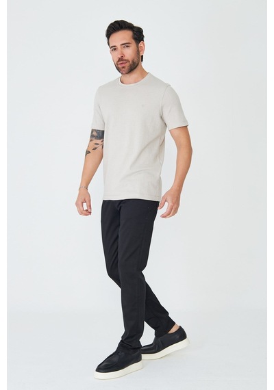 Siyah Tencel Kumaş Erkek Yazlık Chino Pantolon