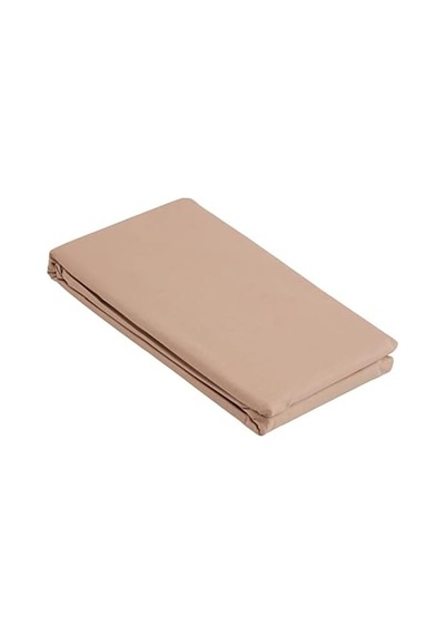 Basic Düz Pamuk Çarşaf, Camel, Tek Kişilik 0