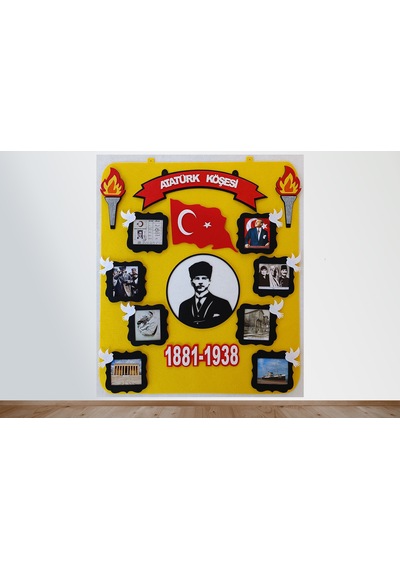 Atkp10 Atatürk Köşesi Panosu Zeminli Keçeden Eğitim Materyali
