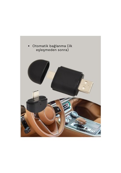 Kablosuz Carplay Ve Android Auto Adaptörü Usb-a & Type-c Girişli Akıllı Dö - Hs08378174-7