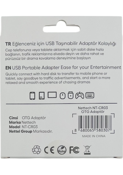 Nettech Nt-cr03 Lighting + Type-c + Micro To Usb Sd Kart Okuyucu - Gri Diğer