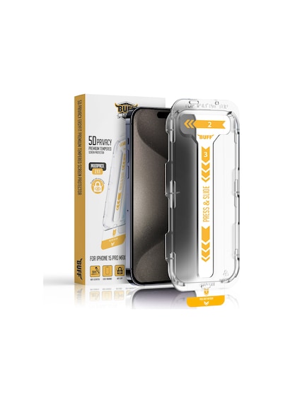 Buff Apple Uyumlu iPhone 15 Pro Max  5d Hayalet Ekran Easyfit Ekran Koruyucu