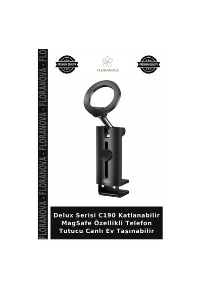 Delux Serisi C190 Katlanabilir Magsafe Özellikli Telefon Tutucu Canlı Ev Taşınabilir