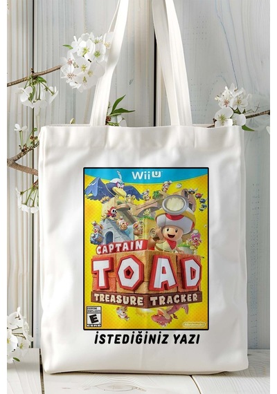 Art Hediye Captain Toad Oyun Baskılı Bez Çanta Omuz Çantası Kişiye Özel Model 2 Çok Renkli