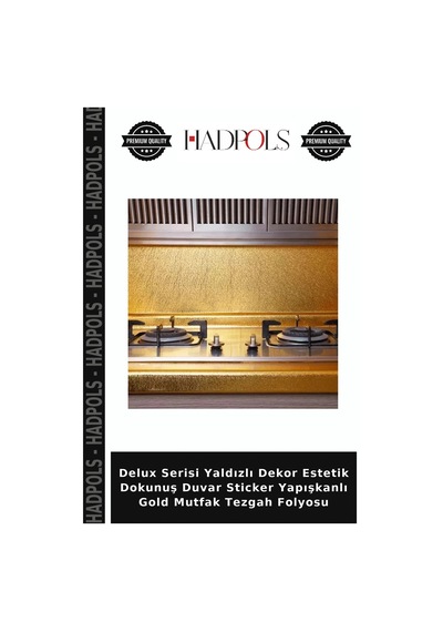 Delux Serisi Yaldızlı Dekor Estetik Dokunuş Duvar Sticker Yapışkanlı Gold Mutfak Tezgah Folyosu