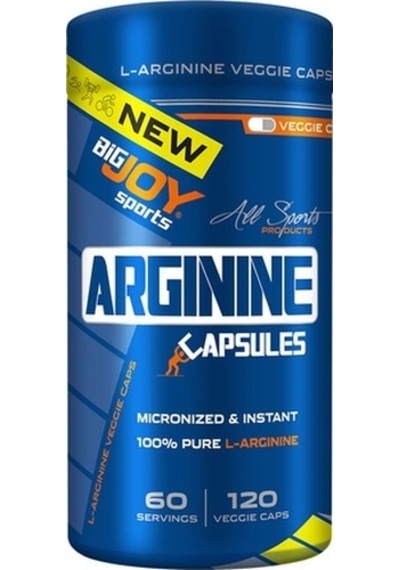 Bigjoy Sports Arginine 120 Bitkisel Kapsül Aromasız Saf Arjinin