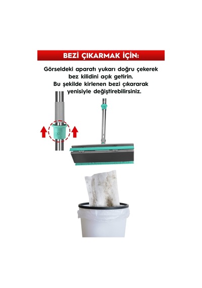 Smarter Xl Şip Şak Ekstra Geniş Mop Otomatik El Değmeden Tüm Bezlerle Uyumlu Temizlik Seti Paspas