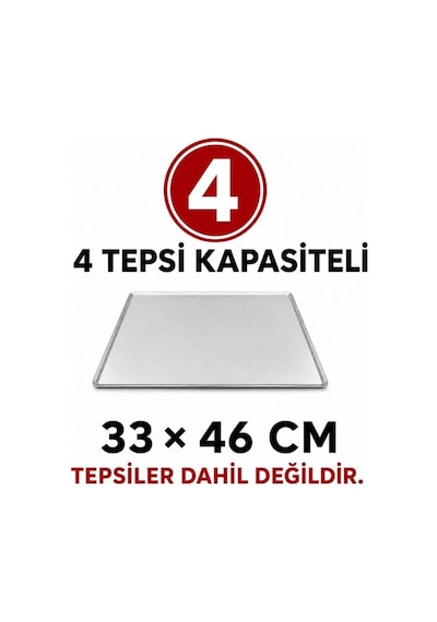 Pimak Elektrikli Patiseri Fırın 33x46 Cm - 4 Tepsi 220v