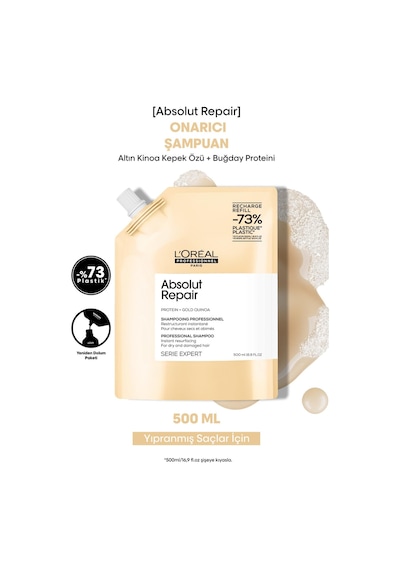 L'Oréal Professionnel Absolut Repair Yıpranmış Saçlar İçin Onarıcı Şampuan Refill 500 ML