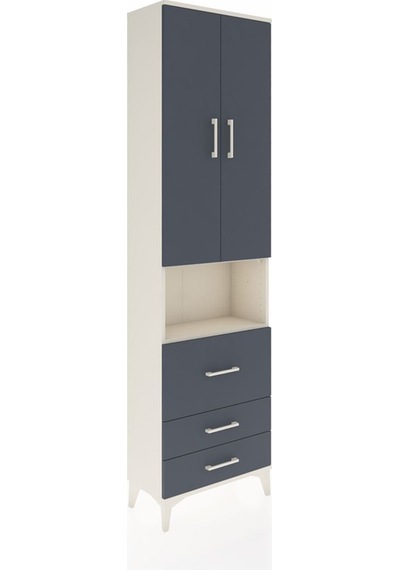 Arges Dolap 3 Raflı 3 Çekmeceli Tek Askılı 60x30x221 Aytaşı-antrasit Aytası