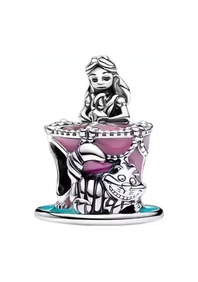 Fubena Alice Harikalar Diyarında Şapka Gümüş Charm