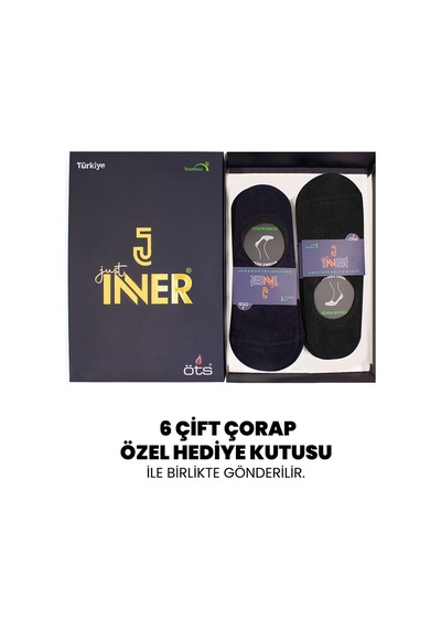 Just Inner Erkek 6 Lı Bambu Çorap Babet Premium Ayak Sağlığı 11400 Renkli