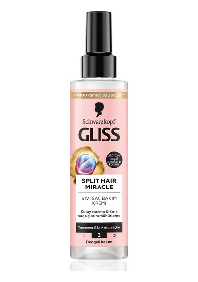 Gliss Split Hair Miracle Kırık Uçları Mühürleyen Sıvı Saç Bakım Kremi - İyonik Kompleks Ve Üzüm Tarı