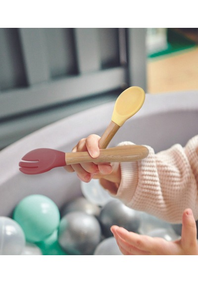 Oioi Mama Kaşık Çatal Seti Mavi - Yeşil