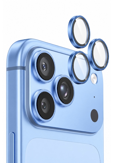 İphone 18 Pro / İphone 18 Pro Max Uyumlu Kamera Lens Koruyucu Buzul Mavi
