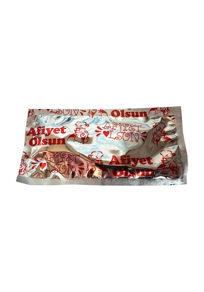 Tek Kullanımlık Islak Mendil Paket - Afiyet Olsun Yazılı Baskılı Poşet / 1000 Adet / Koli 1000'li Set