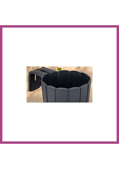Gees Global 3d Baskı Askılı Balkon Saksısı Dikey Çizgili Dekoratif Çiçek Ve Aromatik Bitki Saksısı - Antrasit Gbzs