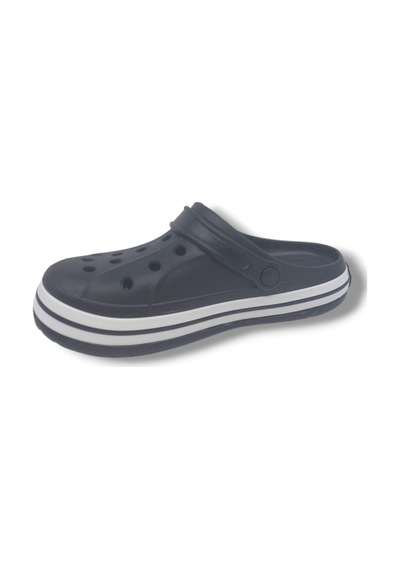 Zerhan Cflex 22233 Unisex Siyah Beyaz Siyah Sabo Terlik Sandalet Siyah