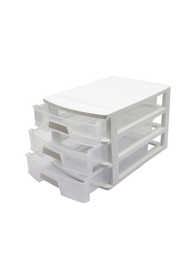 No:3 Çekmece 3 Katlı 35x25.4x22.6cm Siyah Veya Beyaz Gönderilir 5580