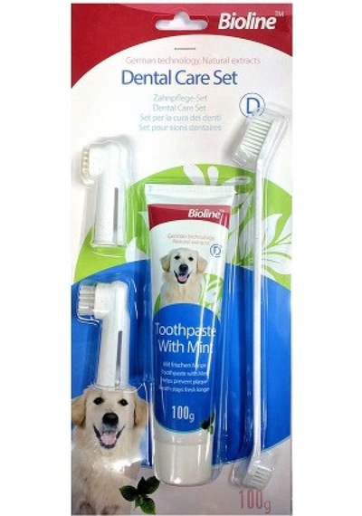 Bioline Nane Aromalı Köpek Ağız Bakım Seti 100 G
