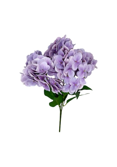 Yapay Çiçek Islak Ortanca Çiçeği Lila 45cm 5dal Islak Gerçeksi Dokulu Lila