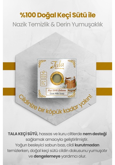 Tala Cilt Arındırıcı Besleyici ve Yumuşatıcı Doğal Keçi Sütlü Sabun 150 G