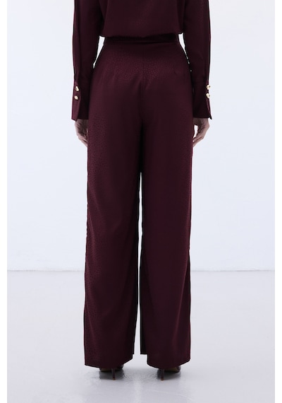 Sateen Jakarlı Pantolon - Bordo-136608 Bordo