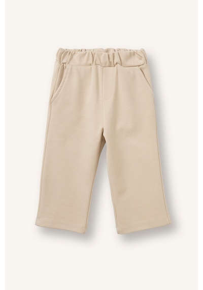 Defacto Regular Fit Beli Lastikli Cepli Düz Paça Penye Pantolon Erkek Bebek I1928a526aubg115 Bej-bg115