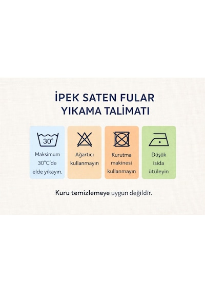 Lente Aksesuar Kadın Premium Desenli Rengarenk Şal-ipek Saten Dokulu Fularlar Mavi