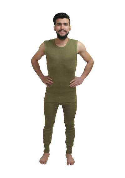 Bora Asker Seti Acemiasker Yeşil Örgü Kolsuz+ Don Takım Haki
