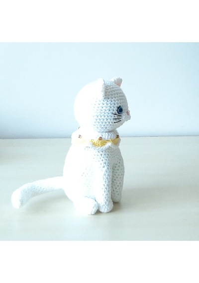 Amigurumi Örgü Oyuncak Kedi Beyaz Van Kedisi Beyaz