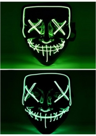 Led Işıklı Yeşil Maske Çok Renkli
