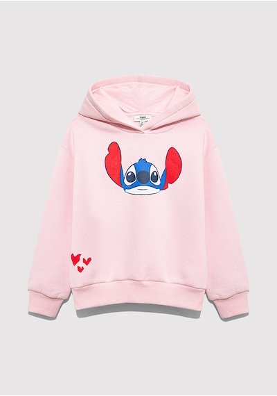 Mavi - Stitch Baskılı Kapüşonlu Pembe Sweatshirt 7s10165-71007 Pembe