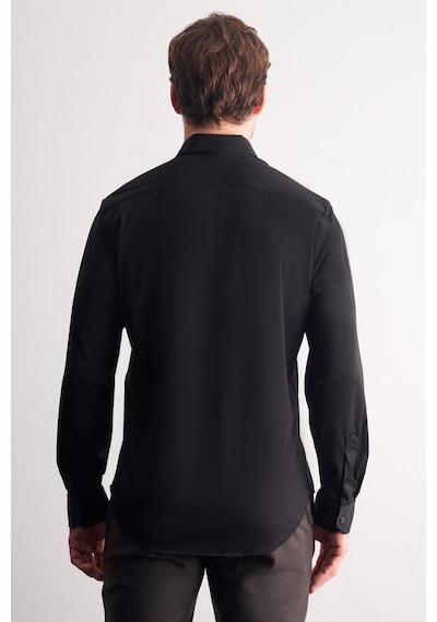 İmza Siyah Düğmeli Yaka Örme Uzun Kol Performans Ürün Slim Fit Esnek Gömlek 1004255270 Siyah İmza Siyah Düğmeli Yaka Örme Uzun Kol Performans Ürün Slim Fit Esnek Gömlek 1004255270 Siyah