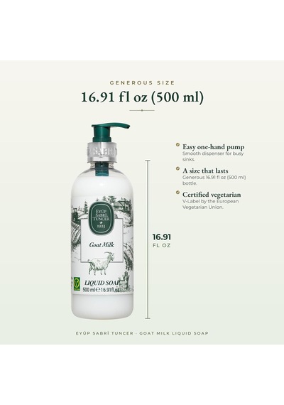 Eyüp Sabri Tuncer Doğal Zeytinyağli Sıvı Sabun Keçi Sütü 500 Ml