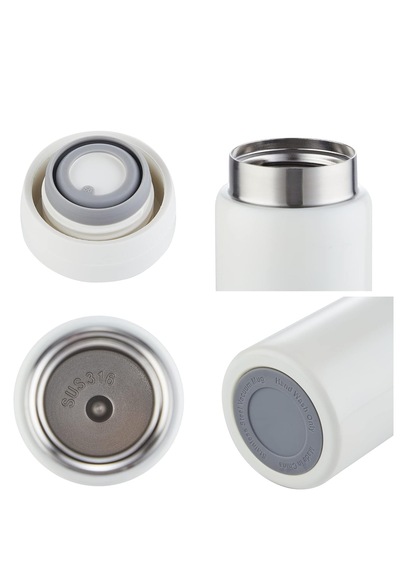 Minimo Mini Termos Paslanmaz Çelik Su Termos, Kaliteli Vakum Termos 200 Ml Beyaz