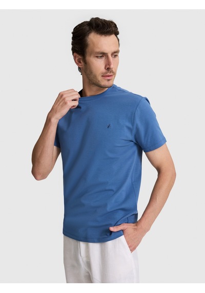 Cacharel Erkek İndigo Tişört Basic 50328373-vr028 Mavi