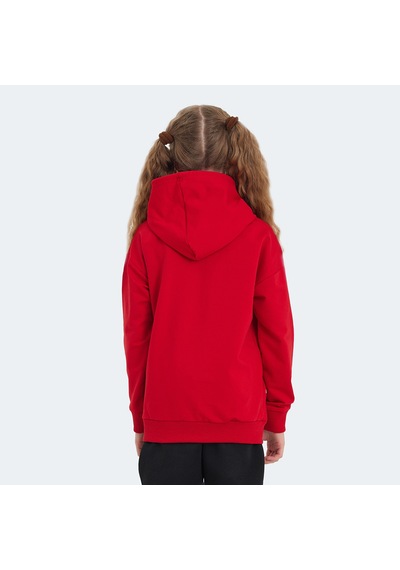 Slazenger LETTO Çocuk Kapüşonlu Cepli Kırmızı Sweatshirt