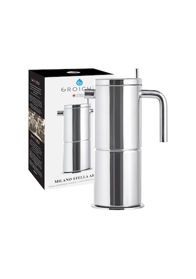 Grosche Milano Stella Aroma Çelik Moka Pot Gümüş 4 Cup
