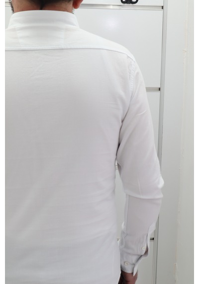 Becces Dmctekstil Erkek 011-001 Düz Spor Kesim Dar Kalıp Çift Cepli Uzun Kollu Yazlık Keten Gömlek Beyaz Becces Dmctekstil Erkek 011-001 Düz Spor Kesim Dar Kalıp Çift Cepli Uzun Kollu Yazlık Keten Gömlek Beyaz