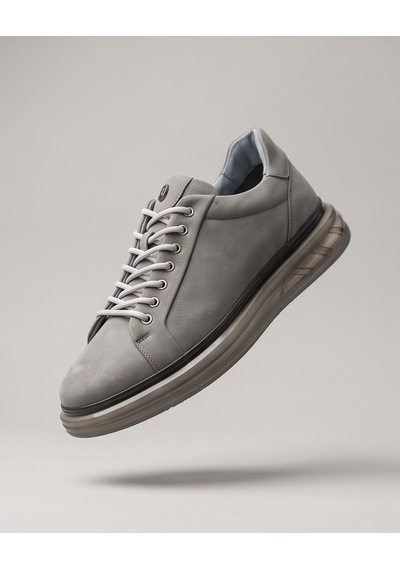 2274-zanelle Hakiki Full Duble Deri Üst Kalite Premıum Erkek Sneaker Ayakkabı Gri