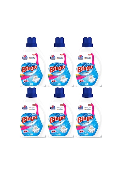 Bingo Sıvı Çamaşır Deterjanı 2600ml Amber-beyazlar/renkli 6lı Set 2600 ML