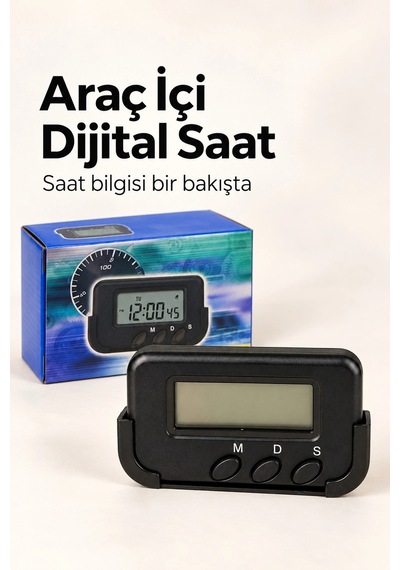 Kronometreli Oto Saat Alarm Ve Dijital Ekranlı 1 Adet