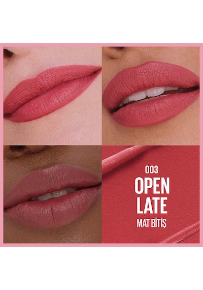 Maybelline New York Serum Etkili Hyalüronik Asit Ve Besleyici Yağ İçeren Matte Ruj 003 Open Late