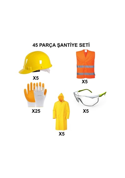 45 Parça Şantiye Eldiven Seti İle Gelişmiş Güvenlik Sağlayın