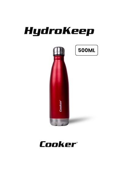 Cooker Hydrokeep 500 Ml Paslanmaz Çelik Şişe Termos Ckr2071 Kırmızı