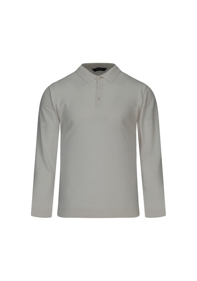 Hatemoğlu Taş Regular Fit Polo Yaka Yünlü Kazak 2982364 Taş